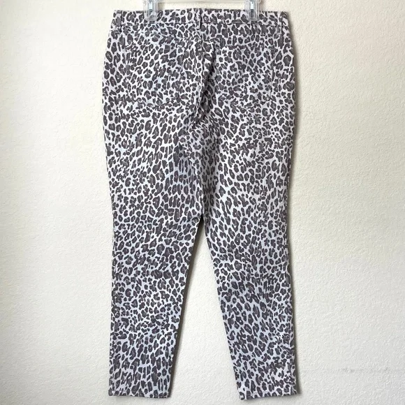 Nine West 14 Leopard Print Gramercy Skinny Ankle Jeans Pants - Picture 11 of 16
